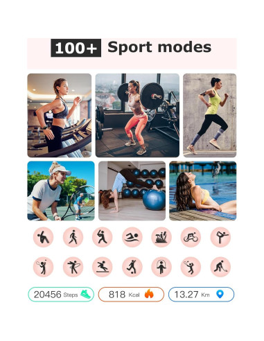 Reloj Inteligente SHANG WING Lynn para Mujeres - Fitness, Llamadas, Monitor Cardíaco, Impermeable