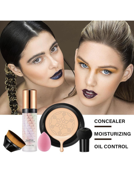 Set de Maquillaje CC Fusang 2PCS con Brocha y Esponja Set de Maquillaje CC Fusang 2PCS con Brocha y Esponja