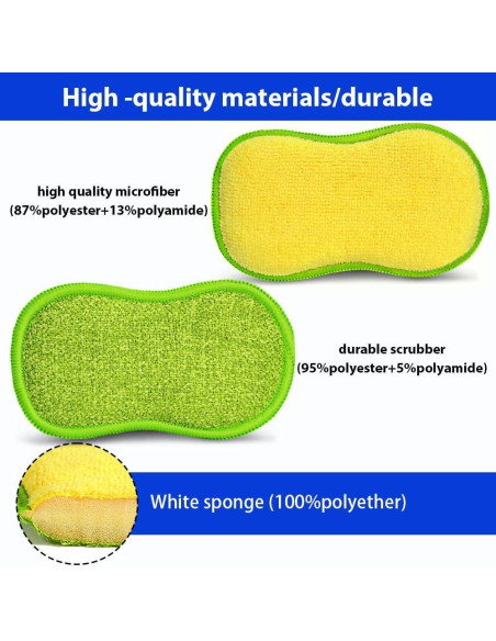 Paquete de 12 Esponjas de Limpieza Multiusos SmilePowo 220g Paquete de 12 Esponjas de Limpieza Multiusos SmilePowo 220g