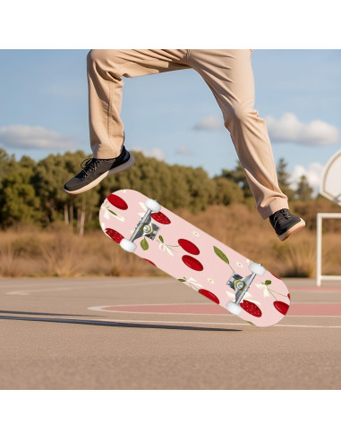 Patineta UHMLTCRBOD 31" x 8" 7 Capas Arce Doble Kick Rosa
