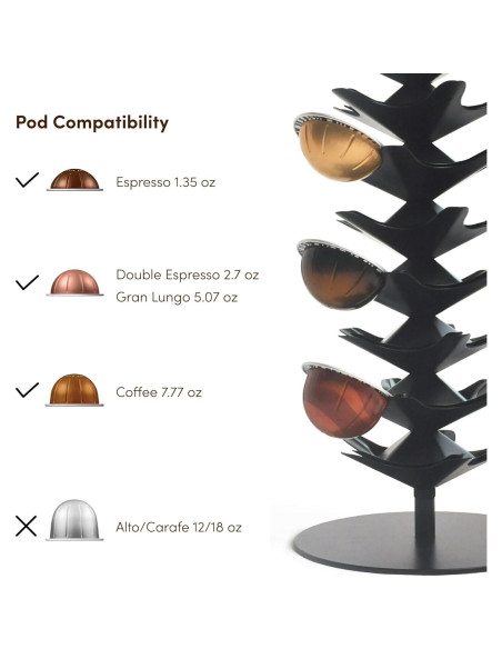 Carrusel de Cápsulas de Café Nespresso Vertuo 40 Cáp. Metal Negro Carrusel de Cápsulas de Café Nespresso Vertuo 40 Cáp. Metal Negro