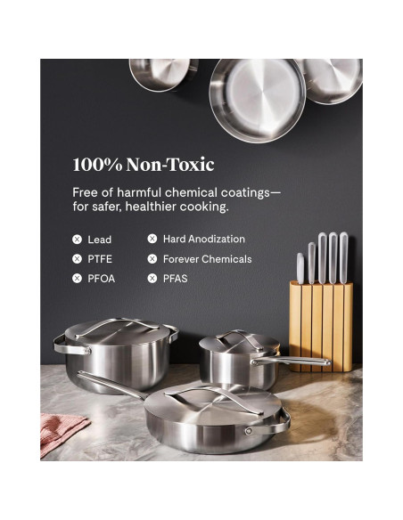 Sartén de Acero Inoxidable Caraway 26.7 cm - 5 Capas, A Prueba de Horno Sartén de Acero Inoxidable Caraway 26.7 cm - 5 Capas, A Prueba de Horno