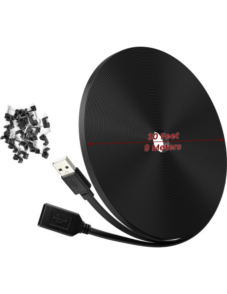 Paquete de 2 Cables de Extensión USB 9m Weishan para Wyze Cam Paquete de 2 Cables de Extensión USB 9m Weishan para Wyze Cam