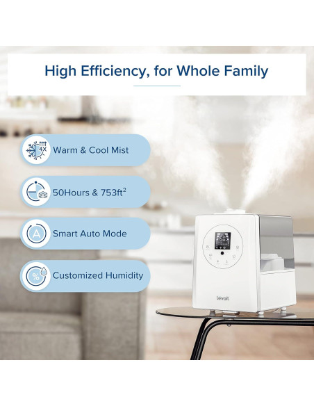 Humidificador Ultrasonico LEVOIT 6L con Filtros Reemplazo Humidificador Ultrasonico LEVOIT 6L con Filtros Reemplazo