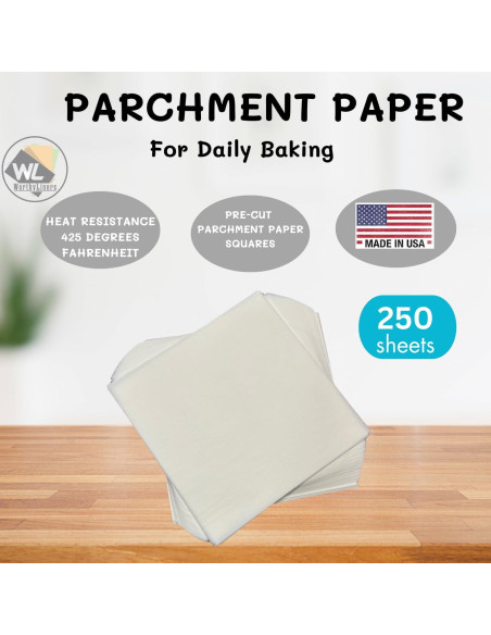Papel de Parchment Antiadherente 30 x 30 cm Worthy Liners 250 Hojas Papel de Parchment Antiadherente 30 x 30 cm Worthy Liners 250 Hojas
