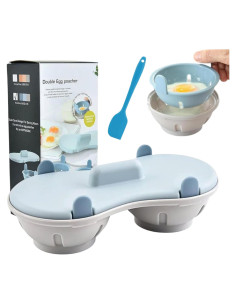 Cocinador de Huevos de Microondas NOOTAZ 2 Cavidades Azul Claro