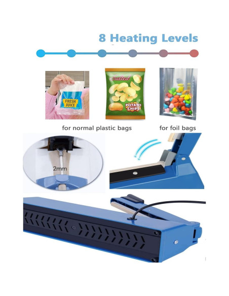 Sellador de Calor Jinhong 20.32 cm Automático 300W Azul Sellador de Calor Jinhong 20.32 cm Automático 300W Azul