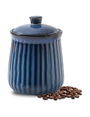 Tarro de Almacenamiento de Cerámica Hasense 35 oz Azul Hermético