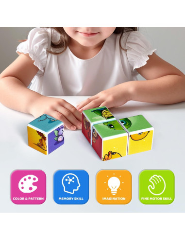 Bloques de Construcción Magnéticos 40pcs 4.2cm Montessori Niños