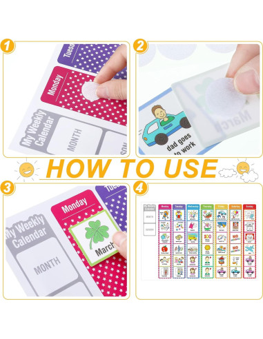 264 Tarjetas de Horario Visual Geyee para Niños - Rutina Diaria