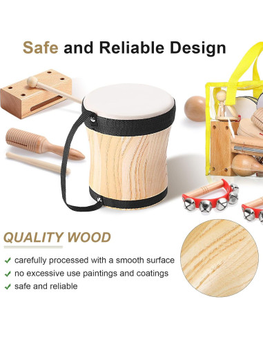 Conjunto de Instrumentos Musicales Chumia 13 Piezas Madera