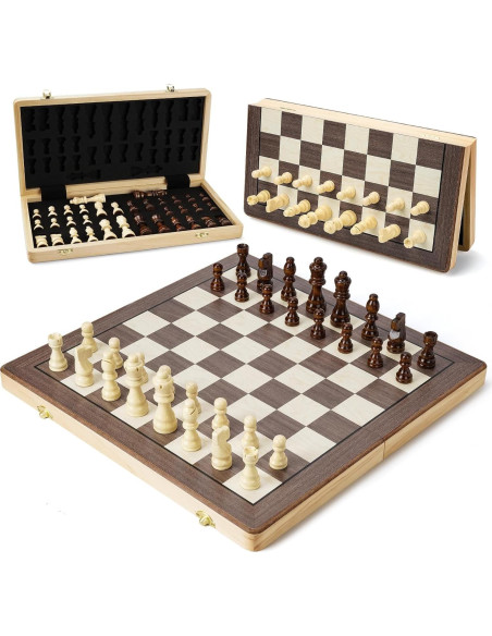 Juego de Ajedrez Magnético de Madera GLZM 15 Pulgadas Juego de Ajedrez Magnético de Madera GLZM 15 Pulgadas