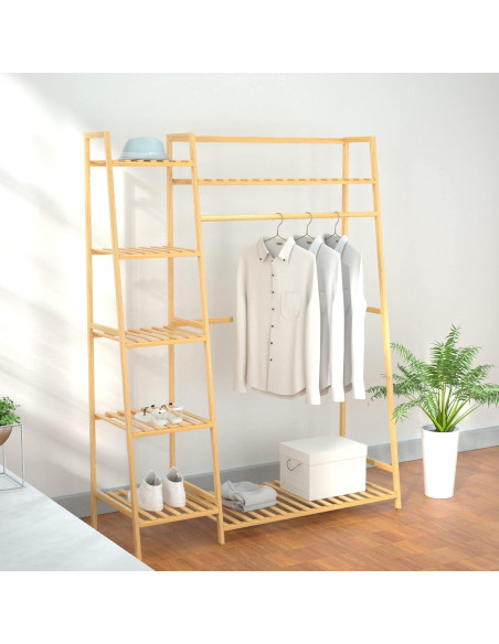 Perchero de Ropa de Bambú Reliancer 5 Niveles 110.5 cm Perchero de Ropa de Bambú Reliancer 5 Niveles 110.5 cm
