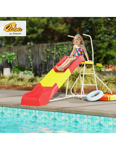 Tobogán de 248.9 cm Qaba para Niños Rojo - Parque Infantil Tobogán de 248.9 cm Qaba para Niños Rojo - Parque Infantil