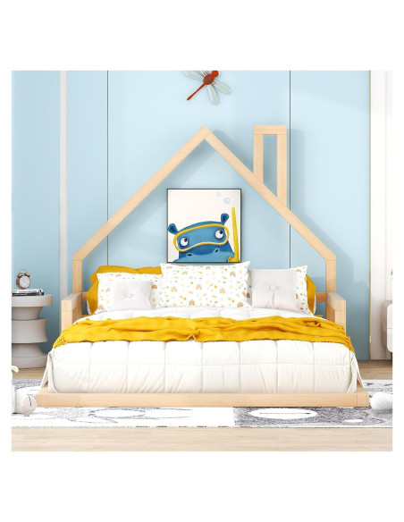 Cama de Suelo Completo MERITLINE con Cabecero Casa Natural Cama de Suelo Completo MERITLINE con Cabecero Casa Natural