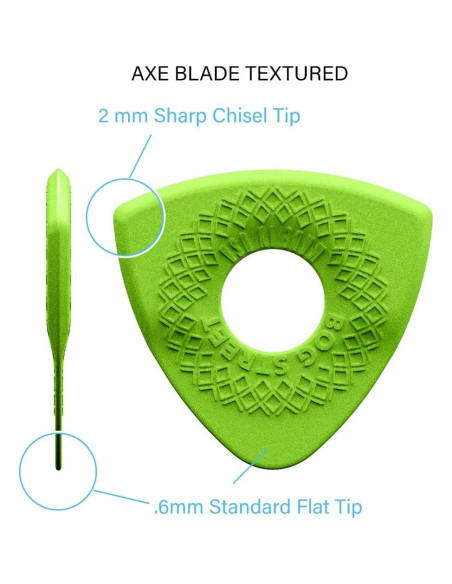 Puas de guitarra Bog Street Axe Blade Medianas Texturizadas Puas de guitarra Bog Street Axe Blade Medianas Texturizadas