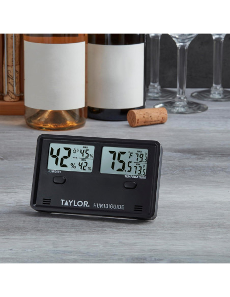 Termómetro e Higrómetro Digital Taylor Pantalla Dual Negro Termómetro e Higrómetro Digital Taylor Pantalla Dual Negro