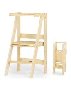Torre Montessori Plegable Dadada para Niños - Taburete Ajustable Natural