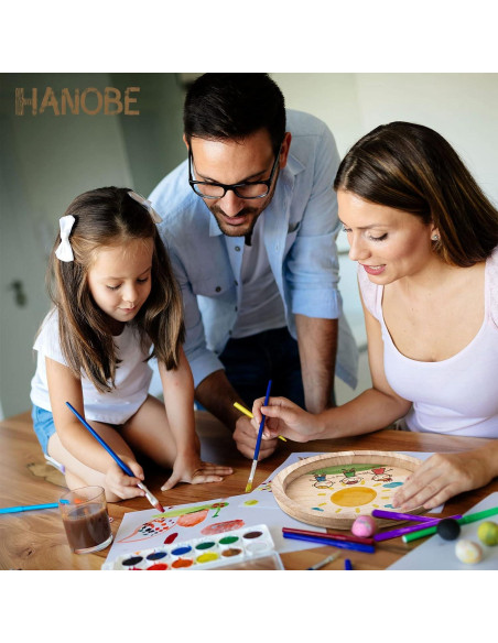 Juego de 2 Bandejas Decorativas Redondas Hanobe de Madera Juego de 2 Bandejas Decorativas Redondas Hanobe de Madera