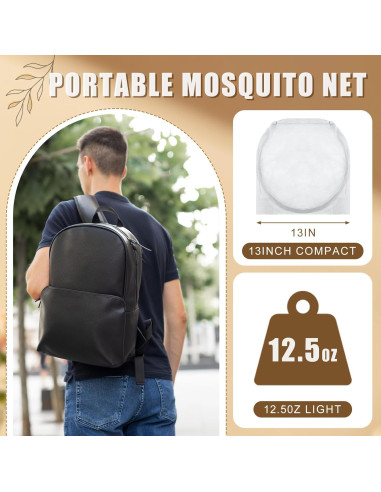 2 Redes Mosquiteras Plegables Pop Up para Cama Camping 199x80 cm