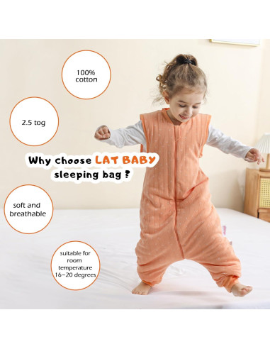 Saco de Sueño LAT para Bebés 2.5 TOG Naranja Corazón