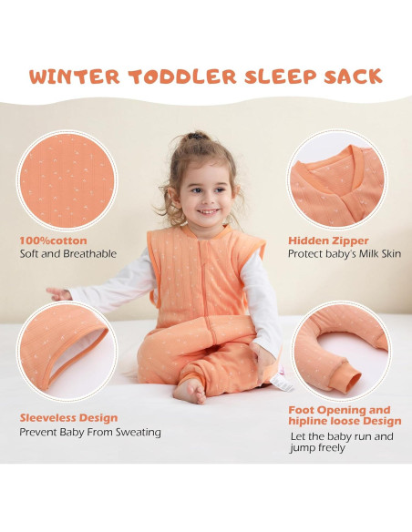 Saco de Sueño LAT para Bebés 2.5 TOG Naranja Corazón Saco de Sueño LAT para Bebés 2.5 TOG Naranja Corazón