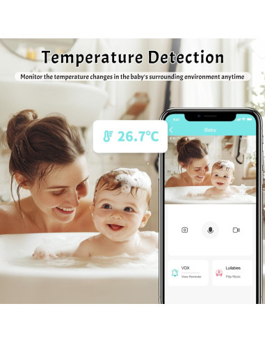 Cámara para Bebé BME28 con Visión Nocturna y App
