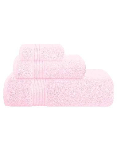 Conjunto de Toallas de Algodón Belizzi Home 3 Piezas Rosa