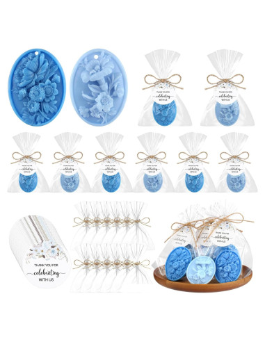 Set de Jabón para Baby Shower Demissle 20 Pcs Flores Azules