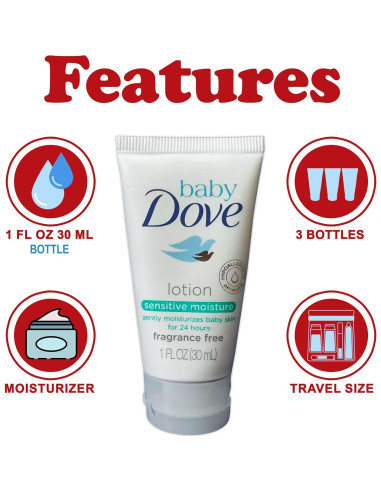 Loción Hidratante Baby Dove Sensitive Moisture 3 Pk 29.57 mL