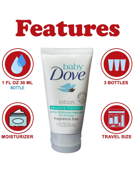 Loción Hidratante Baby Dove Sensitive Moisture 3 Pk 29.57 mL Loción Hidratante Baby Dove Sensitive Moisture 3 Pk 29.57 mL
