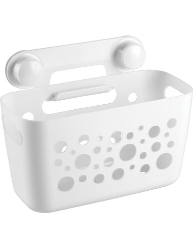 mDesign Organizador de Juguetes de Baño Colgante Blanco