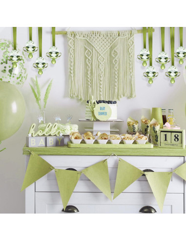 Collares de Chupete Acrílico Coume 48 Pcs Baby Shower Verde Salvia