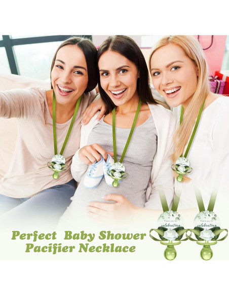 Collares de Chupete Acrílico Coume 48 Pcs Baby Shower Verde Salvia Collares de Chupete Acrílico Coume 48 Pcs Baby Shower Verde Salvia