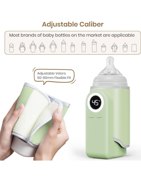 Calentador de Botellas Portátil Verde-A 10000mAh USB-C Calentador de Botellas Portátil Verde-A 10000mAh USB-C