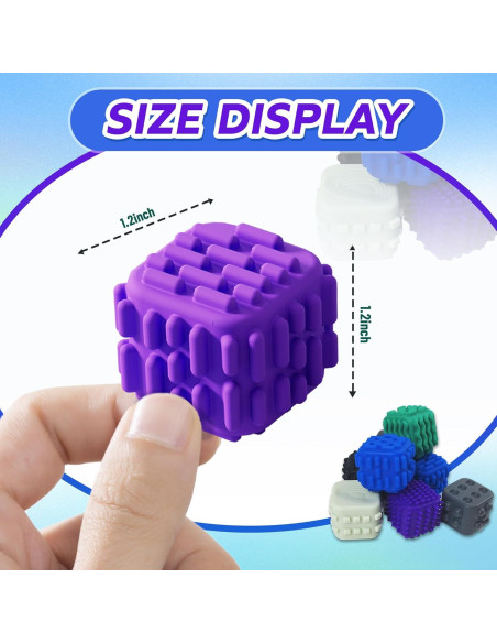 Juguetes Fidget Cube UIIOPJIOM Silicona Texturizada 9.14x6.1cm Juguetes Fidget Cube UIIOPJIOM Silicona Texturizada 9.14x6.1cm