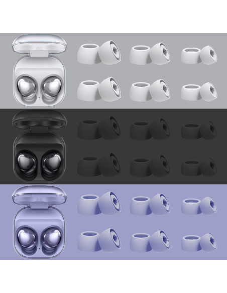 6 Pairs Puntas de Silicona para Samsung Galaxy Buds Pro - Negro 6 Pairs Puntas de Silicona para Samsung Galaxy Buds Pro - Negro