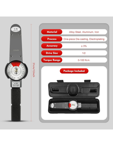 Llave de Torque Dial Pinkelin 0-100 N.m con Caja Llave de Torque Dial Pinkelin 0-100 N.m con Caja