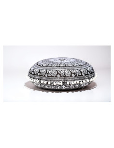 Almohada Redonda Mandala Boho CRAFT KALA 55 cm Elefante B y N