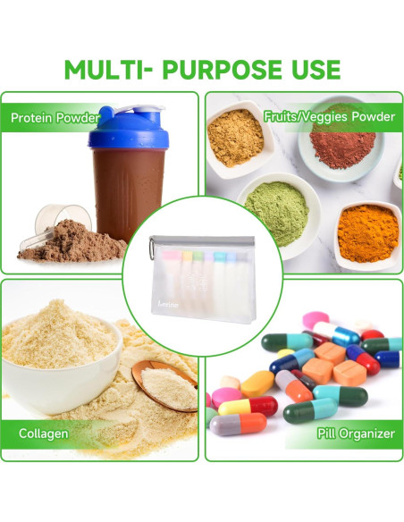 Contenedor de Polvo de Proteína Lerine 16 Piezas Viaje Contenedor de Polvo de Proteína Lerine 16 Piezas Viaje