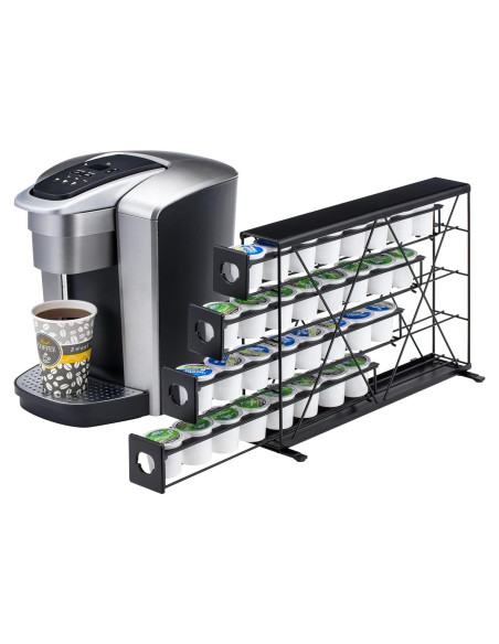 Soporte para tazas K Rice rat 4 niveles metal negro 32 cápsulas Soporte para tazas K Rice rat 4 niveles metal negro 32 cápsulas
