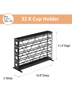 Soporte para tazas K Rice rat 4 niveles metal negro 32 cápsulas 2