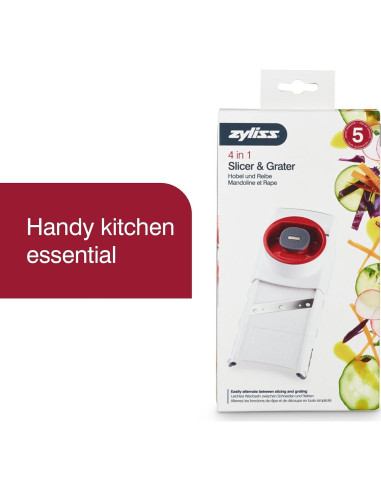 Cortador Rallador 4 en 1 Zyliss - Herramienta de Cocina Multifuncional