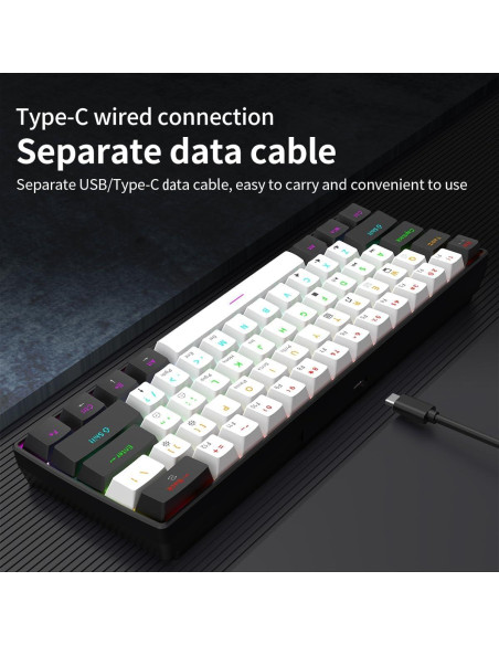 Teclado Gaming Kchibo 60% Retroiluminado RGB Compacto Teclado Gaming Kchibo 60% Retroiluminado RGB Compacto