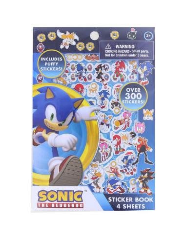 Libro de Stickers Sonic The Hedgehog 4 Hojas +300 Stickers