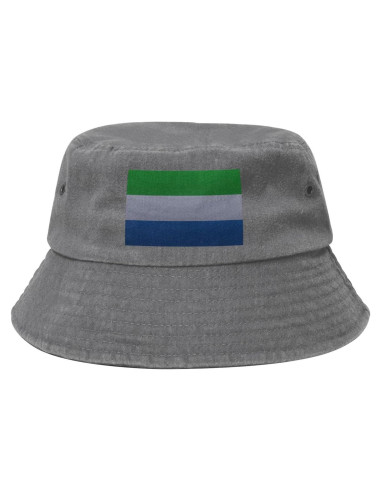 Gorra de Cubo Unisex KCNSEZA Algodón Lavado Bandera Sierra Leona