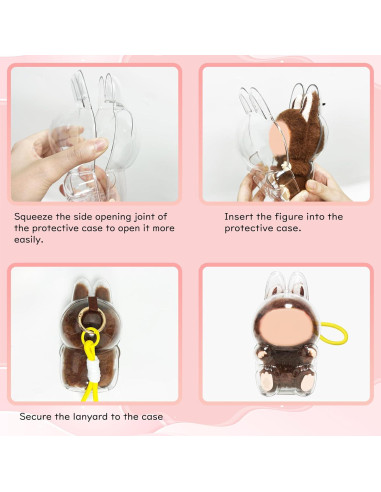 Funda Protectora de Acrílico Transparente LABUBU para Muñeca