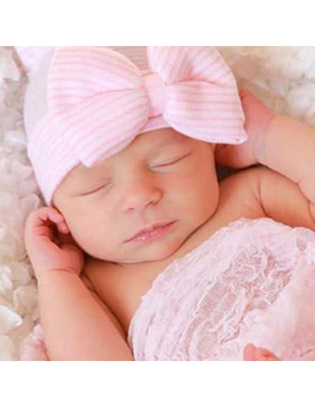 Gorro de hospital para recién nacidos con lazo - 0-6 meses Gorro de hospital para recién nacidos con lazo - 0-6 meses