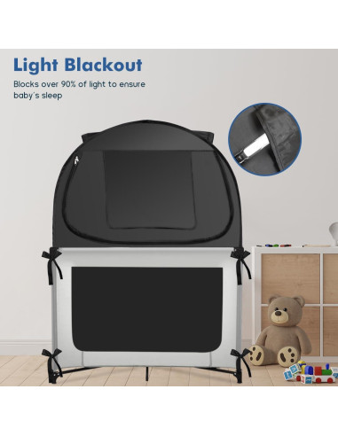 Cubierta Oscurecida L RUNNZER para Pack N Play - Negro 1.01m