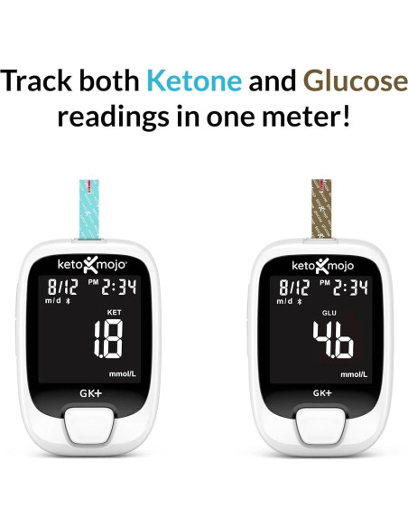 KETO-MOJO GK+ Medidor de Glucosa y Cetonas Bluetooth con App KETO-MOJO GK+ Medidor de Glucosa y Cetonas Bluetooth con App